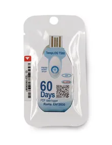 Înregistrator de date de unică folosință TempLOG TS60, -30 până la +60 °C, cu baterie și certificat