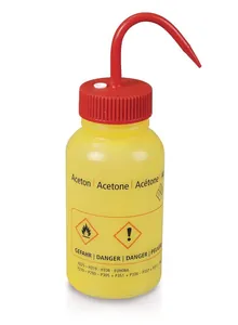 Flacon de spălare cu supapă de aerisire, LDPE, acetonă, 500 ml, 1 bucată