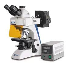 Microscop cu fluorescență OBN 148, trinocular, filtru de excitație B/G/V/UV