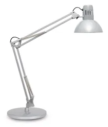 Lampă de birou de studiu cu bază, Metal, cap lampă Ø 17 cm, argintiu, 1 bucată(ți)