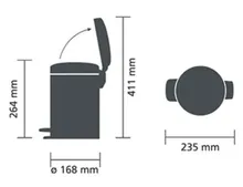 Coș cu pedală, Oțel/PE, alb, 3 L, 1 bucată