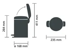 Coș cu pedală, Oțel/PE, crom, 3 L, 1 bucată