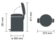 Coș cu pedală, Oțel/PE, alb, 5 L, 1 bucată