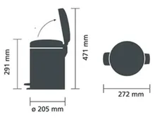Coș cu pedală, Oțel/PE, crom, 5 L, 1 bucată