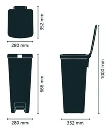 Coș de pedală StepUp 40 L, gri deschis, 1 bucată