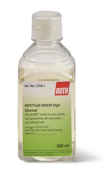 ROTI®Cell DMEM Glucoză Ridicată, steril, fără glutamină, fără piruvat, 500 ml