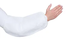 Mâneci din PP nețesut, extra puternice, alb, 21x42 cm, 65 g/m², 100 bucăți