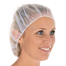 Bonetă plasă micromesh de unică folosință, nailon, albă, 53 cm, 100 bucată(ți)