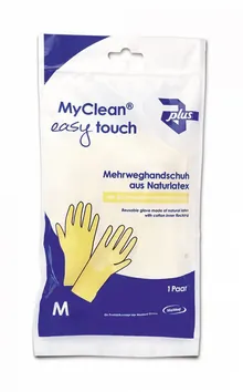 Mănuși de uz casnic easy touch, latex natural, galbene, măr. M, 10 perechi
