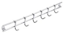 Bară cu cârlige din oțel inoxidabil, cu șase cârlige, 335 x 23 mm, 1 bucată(ți)