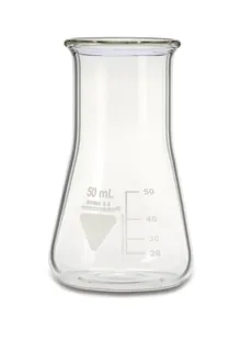 Balon Erlenmeyer RASOTHERM cu gât larg, 50 ml, 10 bucăți