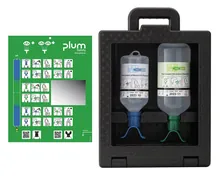 Stație de spălare a ochilor Plum iBox 2, 1x1000ml soluție de spălare a ochilor DUO, 1x500ml pH N