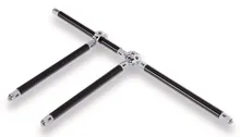 Tijă de stativ L 35.3cm, Ø 22 mm,, 2 x conexiuni filetate M12, oțel negru
