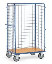 Cărucior cu platformă cu panouri înalte din plasă, 1000 x 600 mm, 1 buc.