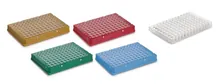 Placă PCR cu 96 godeuri, cadru rigid, Standard, albastră, jumătate de cadru, 50 buc.