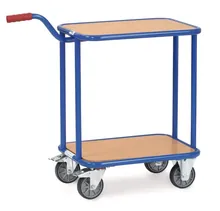 Cărucior cu rafturi cu mâner, din lemn, 860 x 450 x 875 mm, 1 buc.