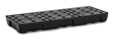 Tavă de colectare pentru butoaie mici, PE, 100x40 cm, capacitate de reținere 21 l cu grătar