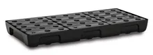 Tavă de colectare pentru butoaie mici, PE, 100x50 cm, capacitate de reținere 27 l cu grătar