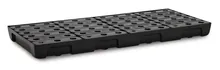 Tavă de colectare pentru butoaie mici, PE, 130x60 cm, capacitate de reținere 44 l cu grătar