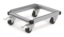 Cărucioare cu role pentru tăvi de colectare b.safe, aluminiu, pentru tavă HDPE-EX de 20 l