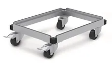 Cărucioare cu role pentru tăvi de colectare b.safe, aluminiu, pentru tavă HDPE de 25 l