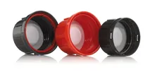Capac tip clopot cu sigiliu de inviolabilitate, PP, negru, inserție PTFE, GL 45, 10 bucăți