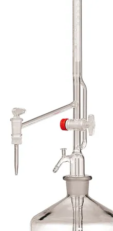 Aparat de titrare Pellet, Clasa AS, Robinet lateral din sticlă, sticlă clară, 25 ml