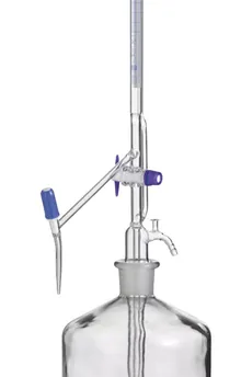 Aparat de titrare Pellet, Clasa AS, Robinet lateral cu ax PTFE, sticlă clară 25ml