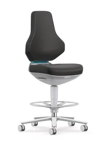 Scaun Texon pentru cameră curată, negru, înălțime șezut 570-810 mm, 1 bucată