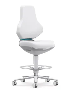 Scaun Texon pentru cameră curată, alb, înălțime șezut 570-810 mm, 1 bucată