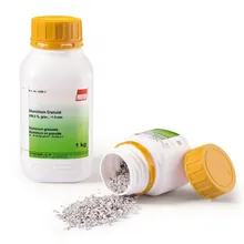 Granule de aluminiu, min. 99 %, aprox. 1-5 mm, 250 g, plastic