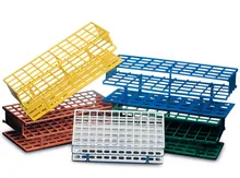 Suport pentru eprubete, pentru tuburi Ø 20 mm, Resmer®, galben, 40 orificii (4 x 10), 1 bucată