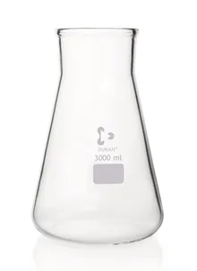 Balon Erlenmeyer cu gât larg, DURAN®, fără scală, 3000 ml, 1 bucată