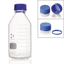 Sticlă cu gât filetat, DURAN®, transparentă, cu capac PP, 10 ml, 10 bucăți