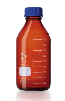 Sticlă cu gât filetat, DURAN®, chihlimbar, cu capac PP, 10 ml, 10 bucăți