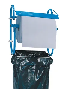 Suport de perete pentru rolă, lățime rolă max. 42 cm, bară de tăiere și suport pentru saci de gunoi de 120 l