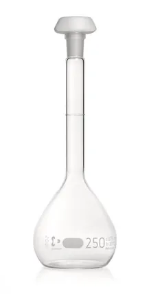Balon cotat DURAN®-volum., clasa A, certificat de lot, 250 ml, gradație albastră, 2 bucăți