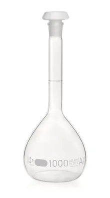 Balon cotat DURAN®-volum., clasa A, certificat de lot, 1 l, 24/29, gradație albastră