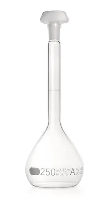 Balon cotat DURAN®-volumetric, cl. A, certificat individual, 250ml, gradație albastră