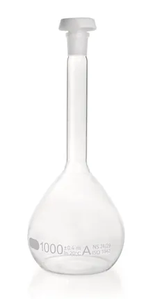 Balon cotat DURAN®-volumetric, cl. A, certificat individual, 1l, 24/29, gradație albastră
