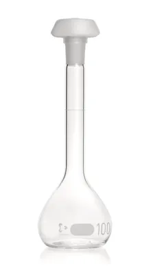 Balon cotat DURAN®-volumetric, clasa B, 100 ml, gradație albă, 2 bucăți