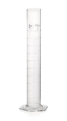 Cilindru gradat DURAN®-meas., cl. A, gradații albastre, 1000 ml, gradații 10 ml, formă înaltă