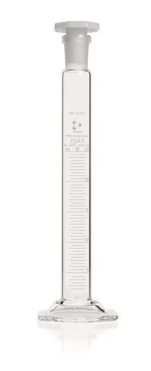 Cilindru gradat DURAN®-mixing 25 ml, cl. B, gradat alb, subdiviziuni 0.5 ml