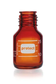 Sticlă cu filet, DURAN® Protect, maro, 25 ml, 10 bucăți