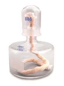 Lampă de spirt, din sticlă sodocalcică, Ø 70 mm, înălțime 110 mm, 100 ml