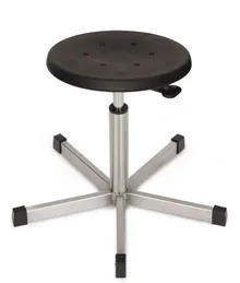 Scaun rotativ, oțel inoxidabil, negru, glisiere, înălțime șezut 440-630, 1 bucată