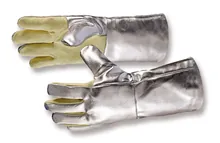 Mănuși de protecție termică din aramidă aluminizată, cu 5 degete, mărimea 9, L 380 mm