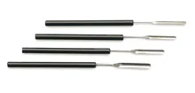 Set micro-spatule pentru pulbere, 4 piese, oțel inox 18/10, L 160 mm, l 3 - 6 mm, 1 set