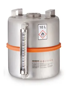 Recipient de colectare de siguranță cu, indicator de nivel, oțel inoxidabil, 10 l, 1 buc.