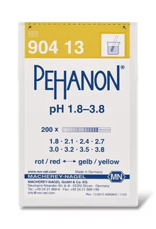Hârtii indicatoare PEHANON®, cu scară pH imprimată, pH 1.8-3.8, 200 bucăți